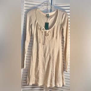 Wild Fable Tan/Golden Long Sleeve Short Dress Size: S